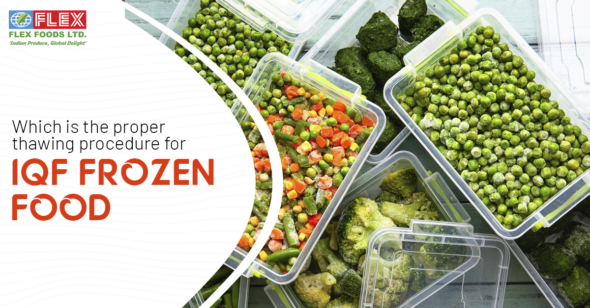 What is the proper thawing procedure for IQF frozen food?